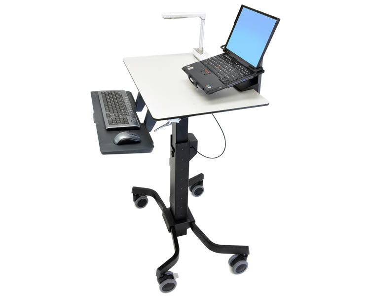 Ergotron TeachWell Steh Sitz Tisch mit Ablage und Rollen (24-220-055)