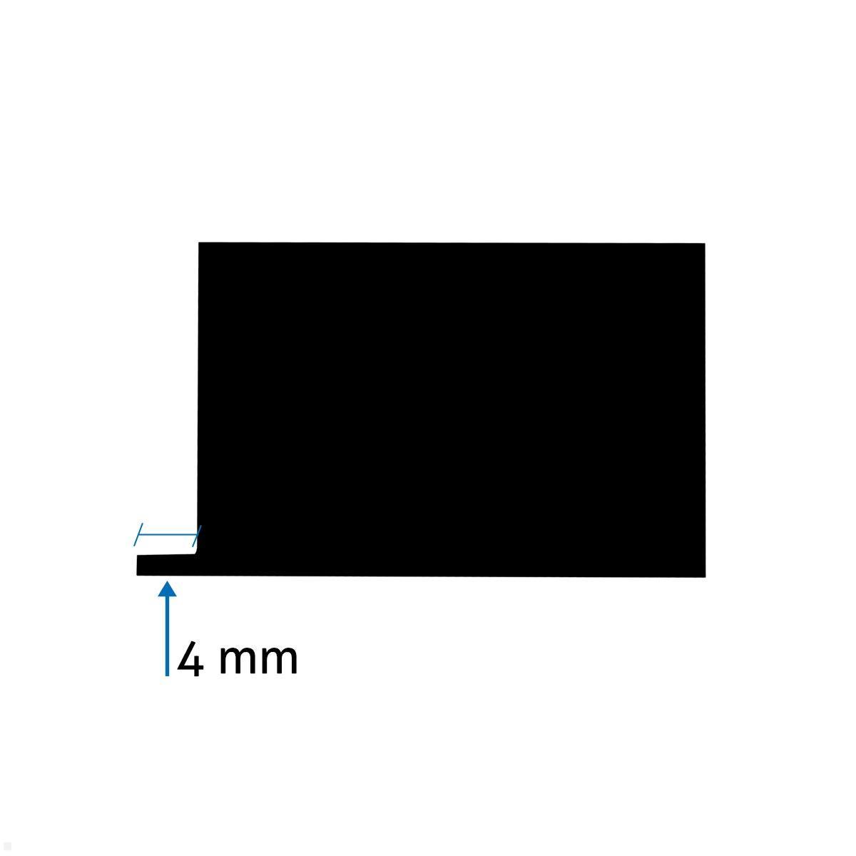 TecLines TKB006 Tisch Kabeldurchlass einseitige Bürstendichtung 800mm, schwarz Kragen 4 mm