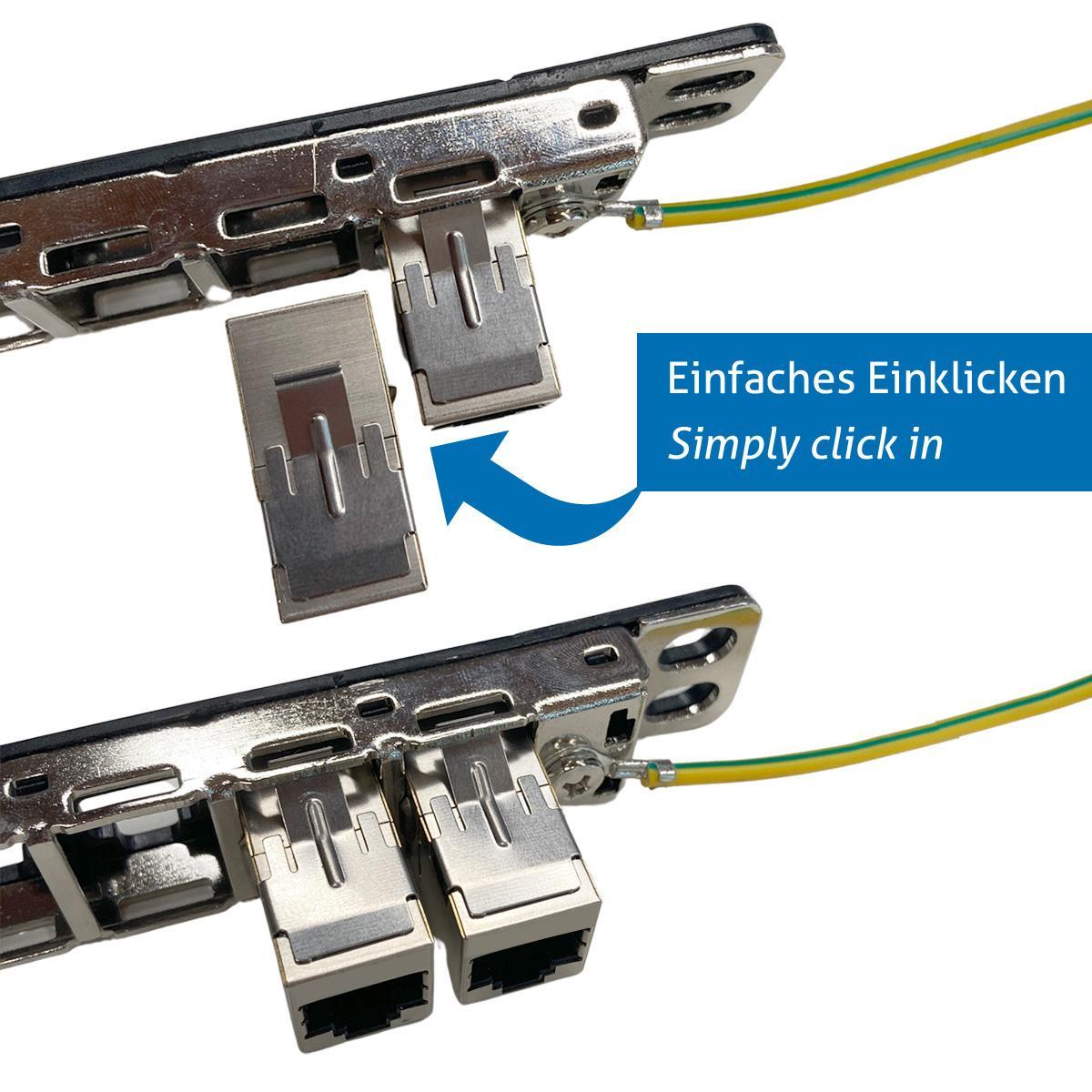 TecLines TKM016 Keystone Modul Cat6a 2x RJ45 Buchse, Anwendung Patch-Panel