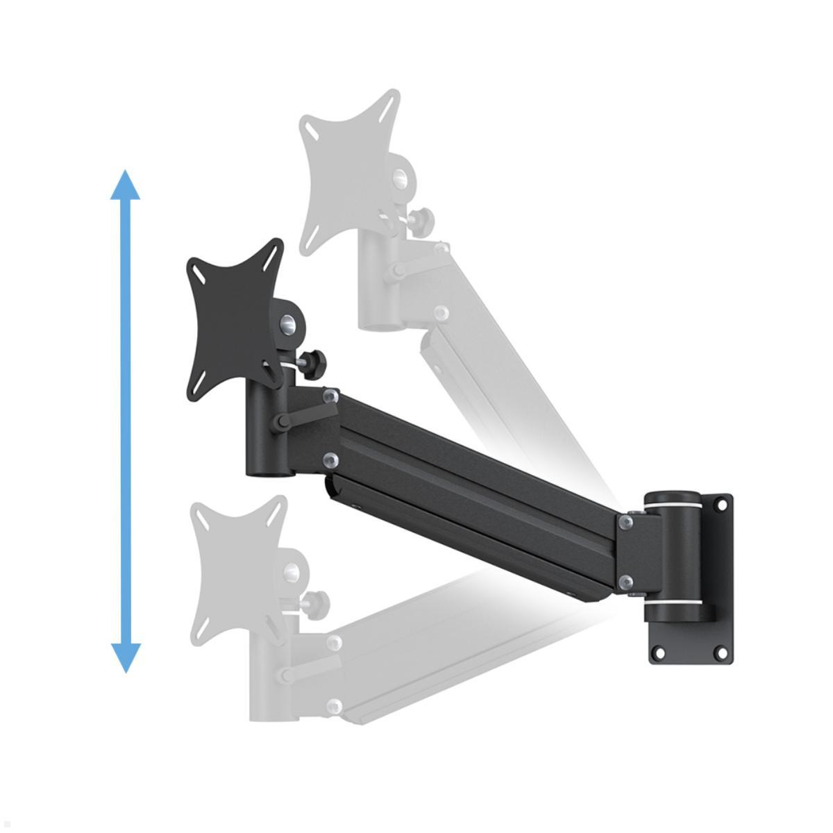 MonLines MWH221B TFT-Lift Monitor Wandhalter bis 30 Zoll, höhenverstellbar, schwarz +/- 160 mm
