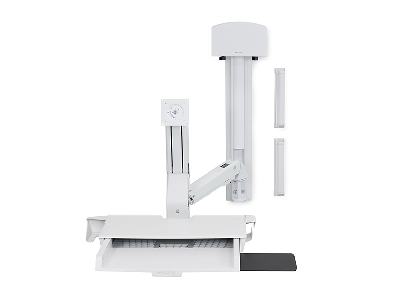 Ergotron StyleView Sit-Stand Combo Wandhalterung mit Ablage und CPU-Halter small (45-272-216), ohne Geräte