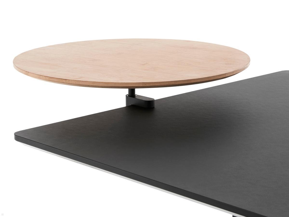 APTO Round Table Bamboo Ablageboard, Bambus mit Tischklemme mattschwarz