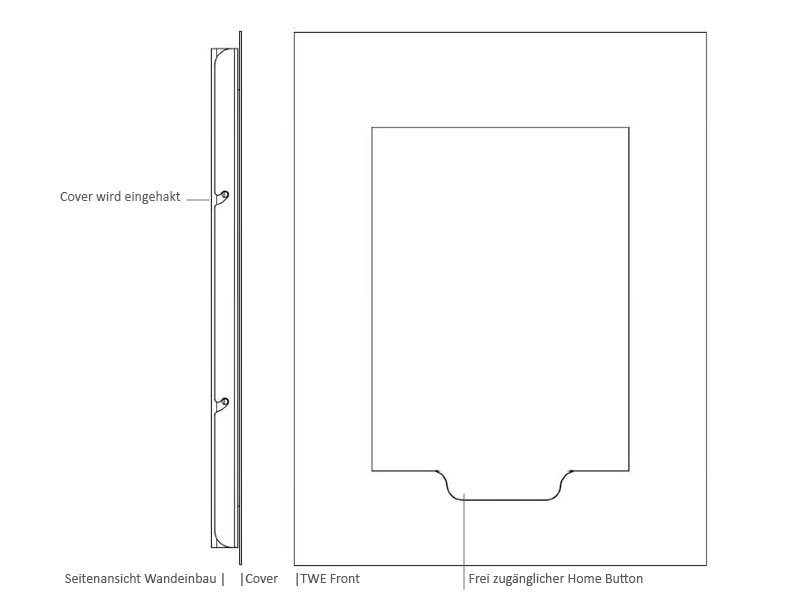 TabLines TWE049W Tablet Wandeinbau für Samsung Tab A 10.1 - HB