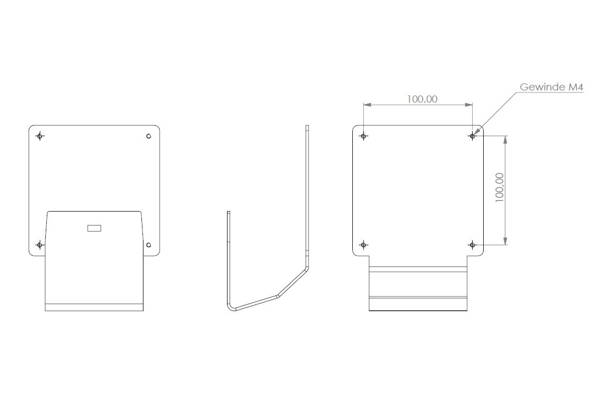 MonLines V055 VESA Adapter für Samsung T240 und T260 Zeichnung