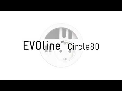 EVOline Circle80 built-in socket with 1x USB-A / 1x USB-C charger, white