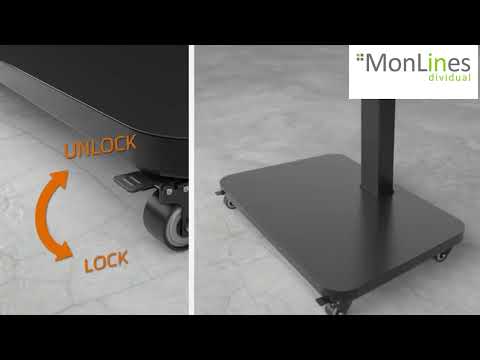 MonLines MBS011B TV cart with shelf up to 75 inch, black