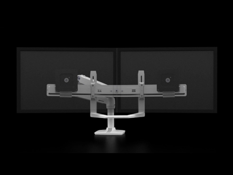 Ergotron LX Dual desk monitor mount USM table, black (46-490-225)