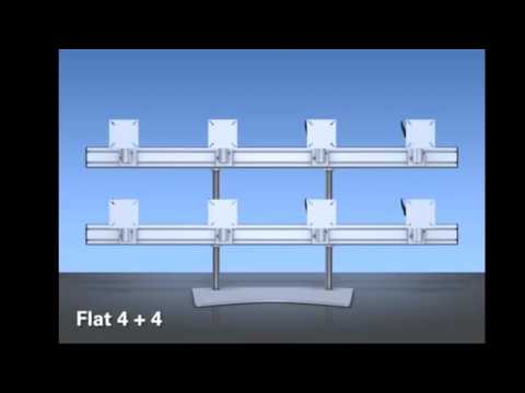 MonLines MTH203G Flat 2+2 monitor table mount installation up to 32 inches, grey