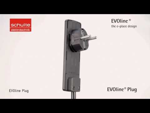 EVOline PlugFix flat plug with 3-fold socket strip black