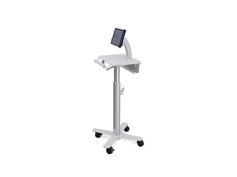 Ergotron StyleView mobiler Tabletwagen mit Rollen (SV10-1400-0), silber-weiß