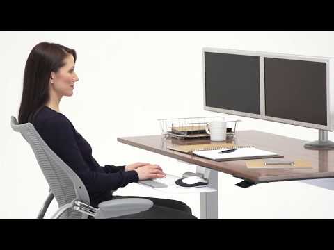 Humanscale FLOAT sit-stand office desk FTWR626016WHFS, silver